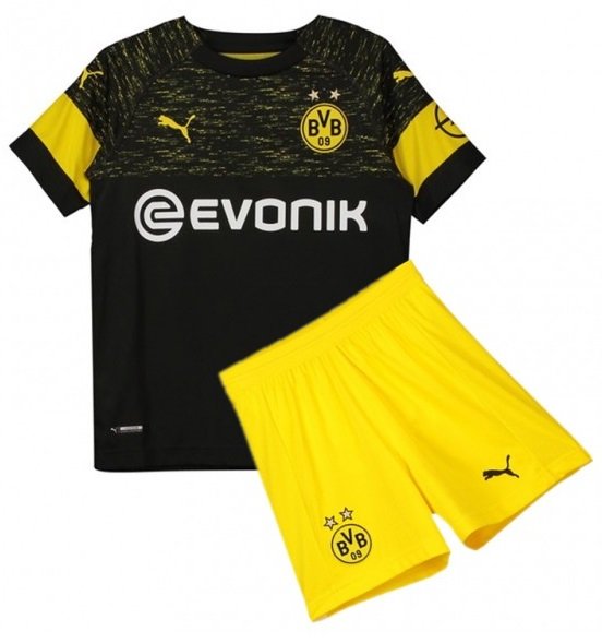 Kit infantil oficial Puma Borussia Dortmund 2018 2019 II jogador